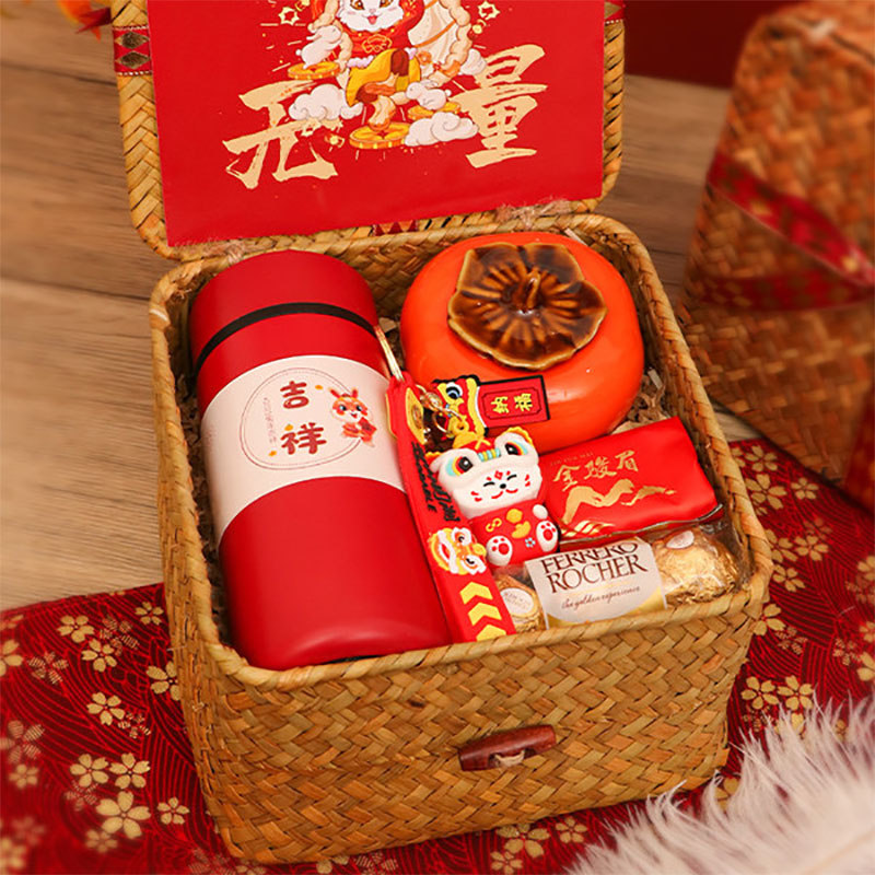 【钱兔无量】2023年新年伴手礼  手工编织蓝复古套装 新年礼品