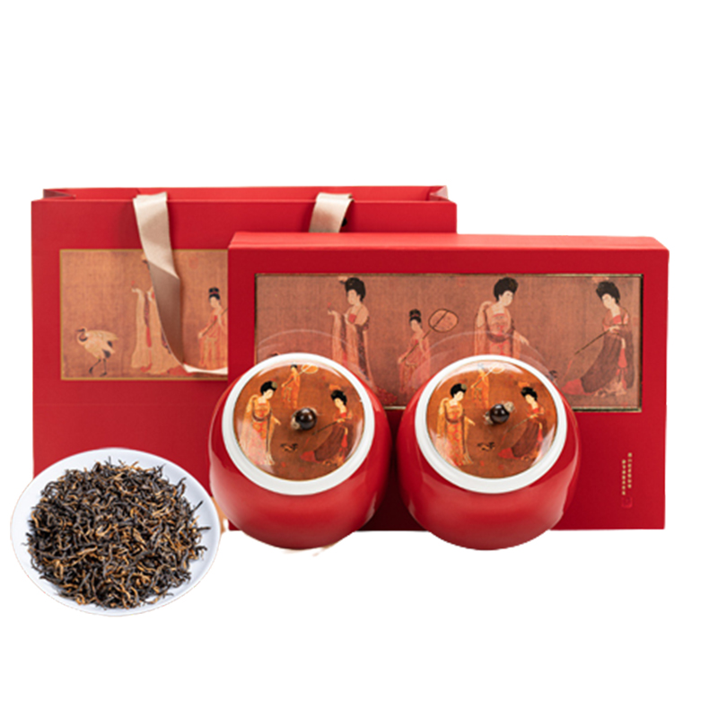 金骏眉茶叶茶罐礼盒  礼盒+双瓷茶叶罐+金骏眉茶叶500g 高档送礼礼品