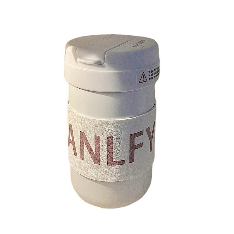 韩版ins简约字母吨吨杯 带皮套带吸管保温杯 三八节日礼品