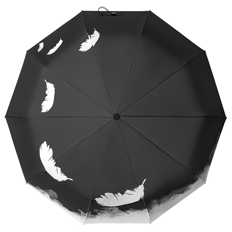 中性风羽毛晴雨伞 加大加厚防紫外线遮阳伞 活动伴手礼