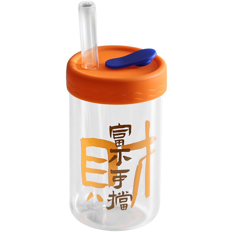 国潮好事发生玻璃杯 寓意美好中式风咖啡杯 活动伴手礼
